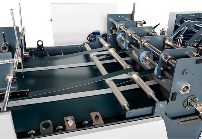 Fish scale type paper receiving section of two line die cutting and gluing production line